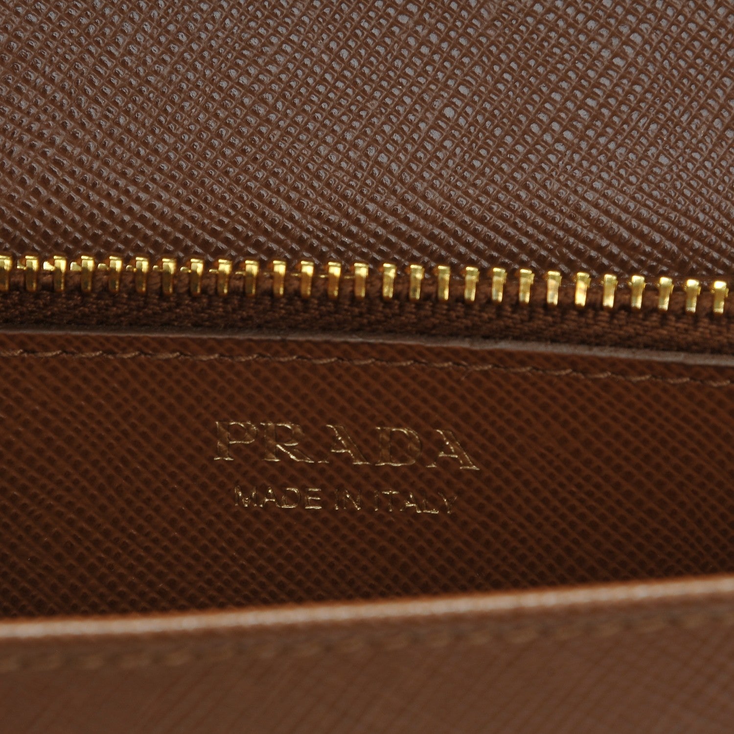 Prada Saffiano Lux Chain Wallet Camel 7 of 7