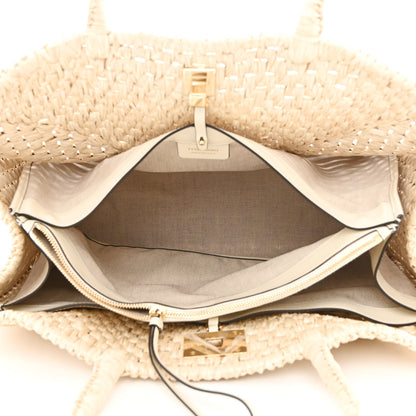 Salvatore Ferragamo Raffia XL Studio Box Tote Natural 5 of 10