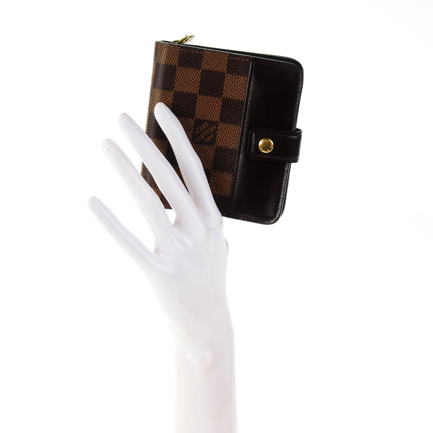 Damier Ebene Zippe Zipped Compact Wallet