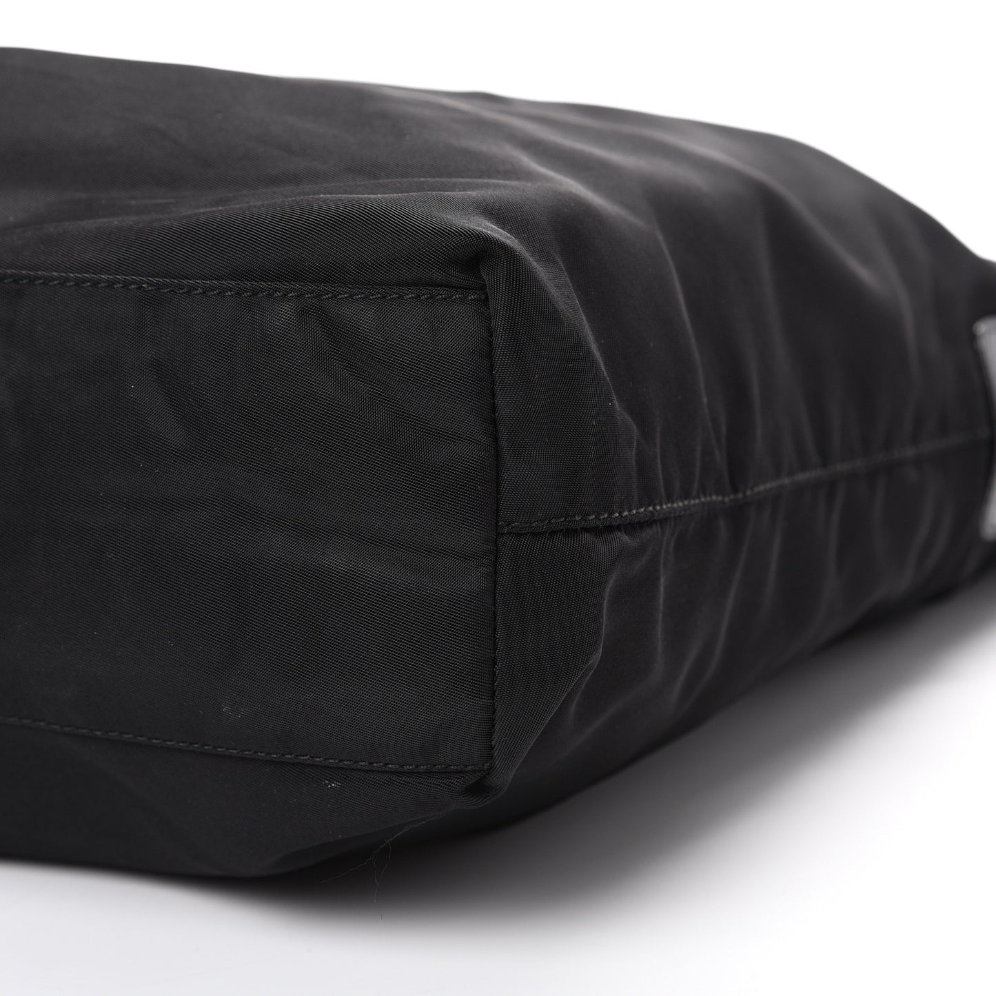 Nylon Flat Messenger Bag Black