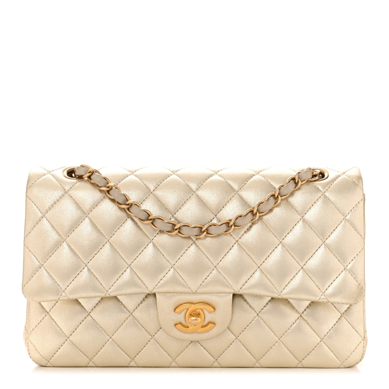 Chanel Metallic Lambskin Quilted Medium Double Flap Gold 1 of 11