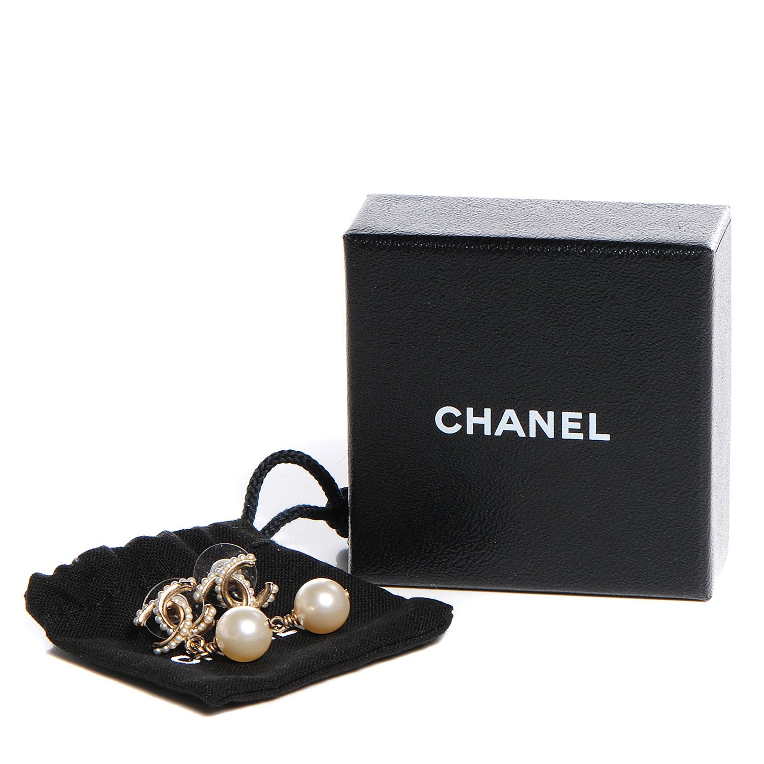 Chanel Pearl CC Drop Earrings Gold 5 of 5