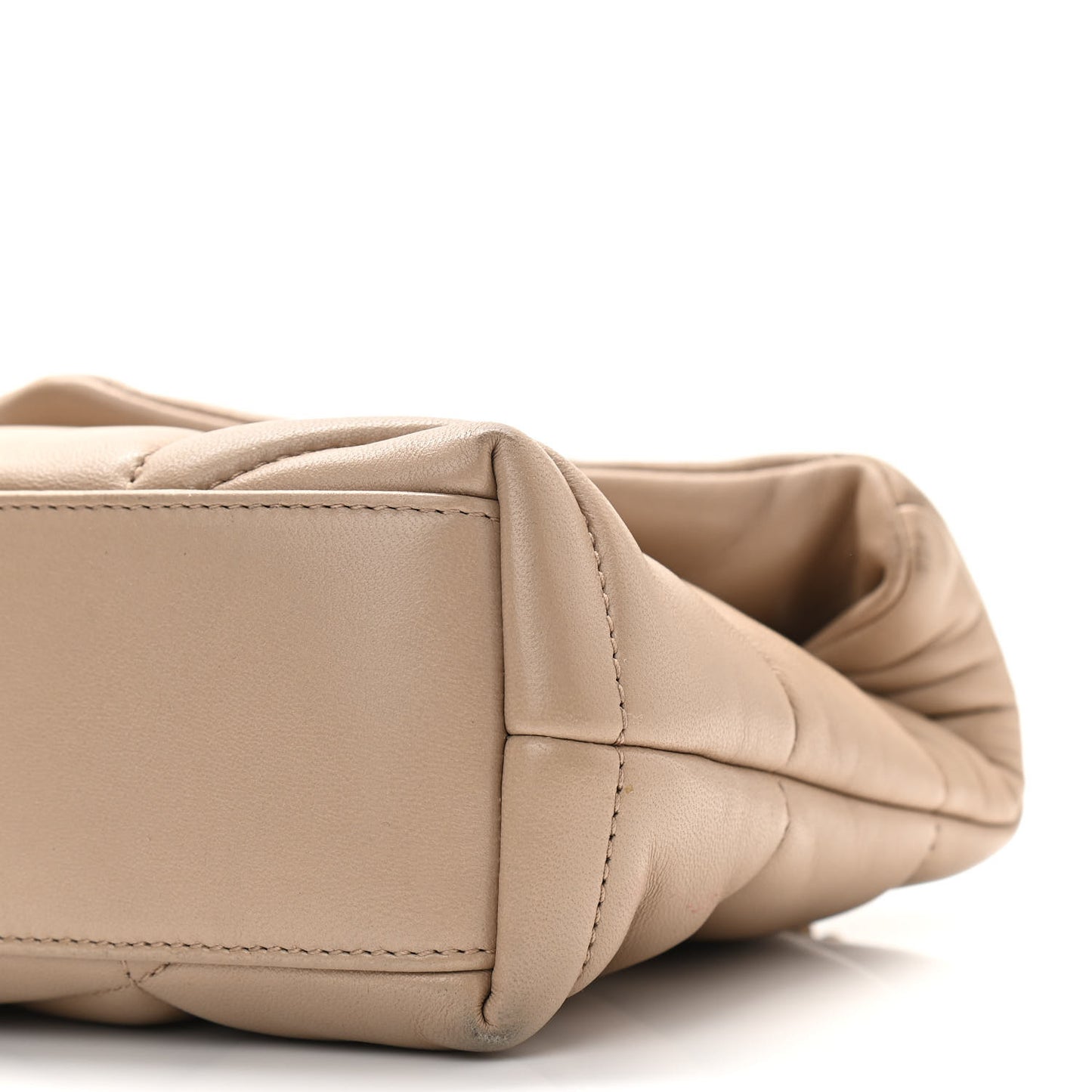 Lambskin Quilted Toy Loulou Puffer Monogram Chain Satchel Nude Powder