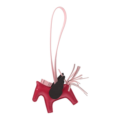 Hermes Milo Lambskin Grigri Rodeo Pegase Horse Bag Charm PM Framboise Rose Sakura Rouge Sellier 1 of 4