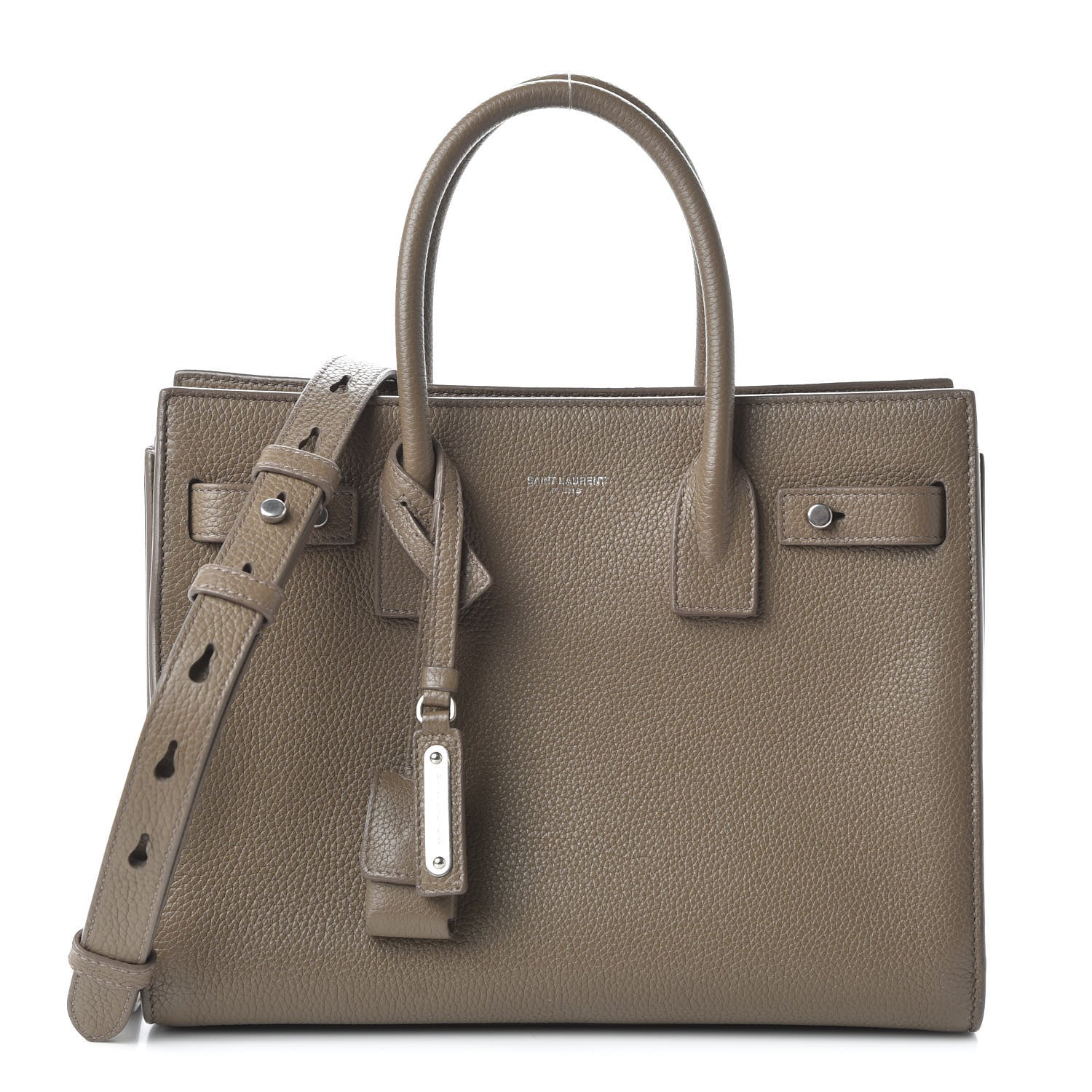 Saint Laurent Grained Calfskin Baby Sac De Jour Souple Taupe 1 of 11