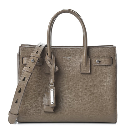 Saint Laurent Grained Calfskin Baby Sac De Jour Souple Taupe 1 of 11