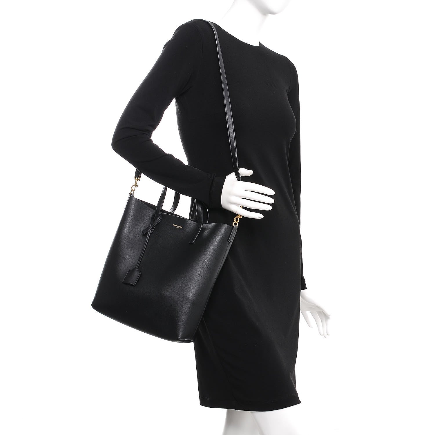 Saint Laurent Calfskin Toy Shopping Tote Black 2 of 8