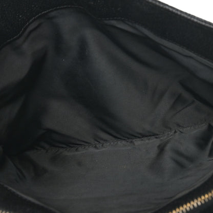 Chanel Caviar Embroidered Logo Shoulder Bag Black 5 of 11
