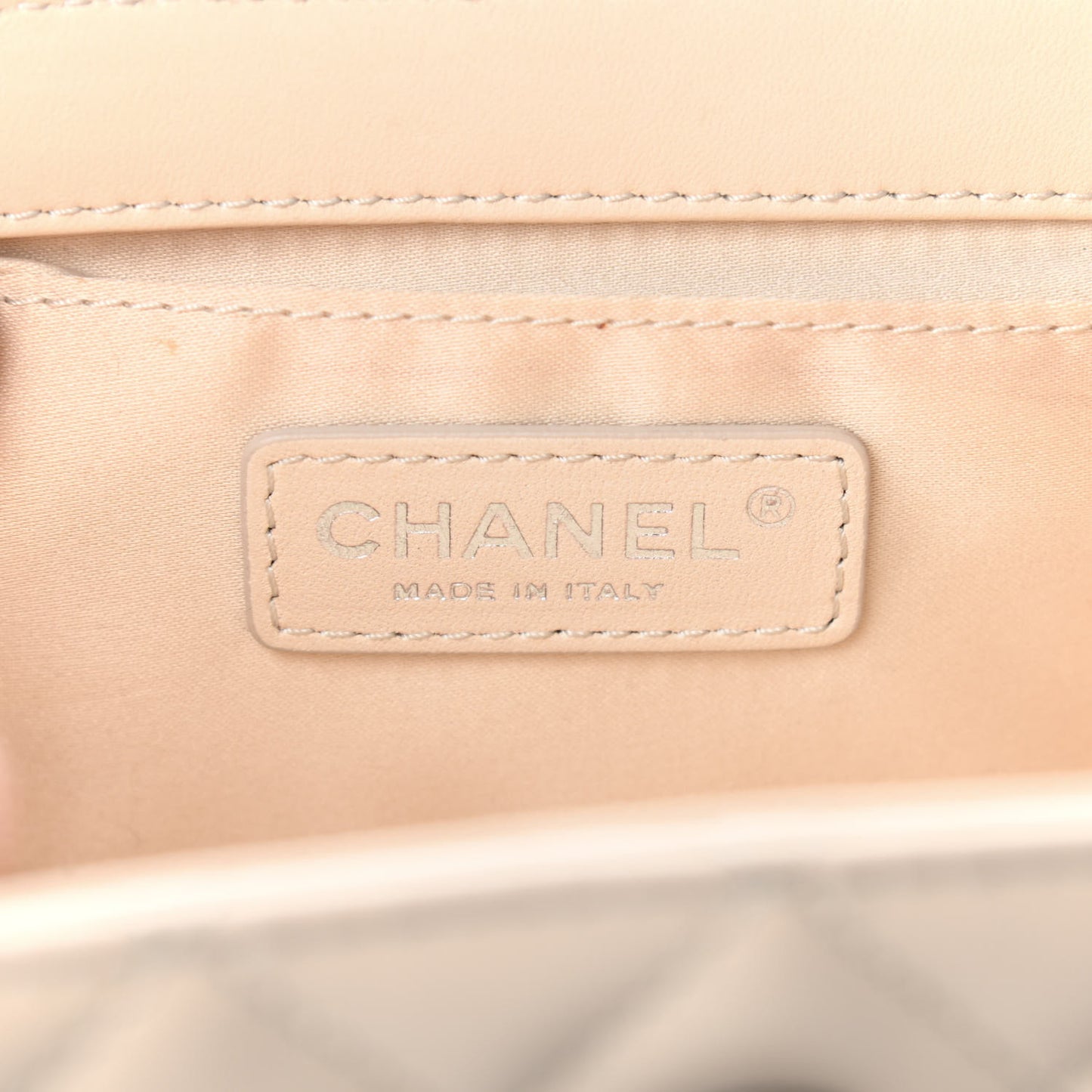 Lambskin Quilted Coco Boy Vanity Case Beige Clair