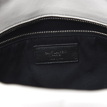 Saint Laurent Lambskin Quilted Medium Loulou Puffer Monogram Chain Satchel Blanc Vintage 7 of 11