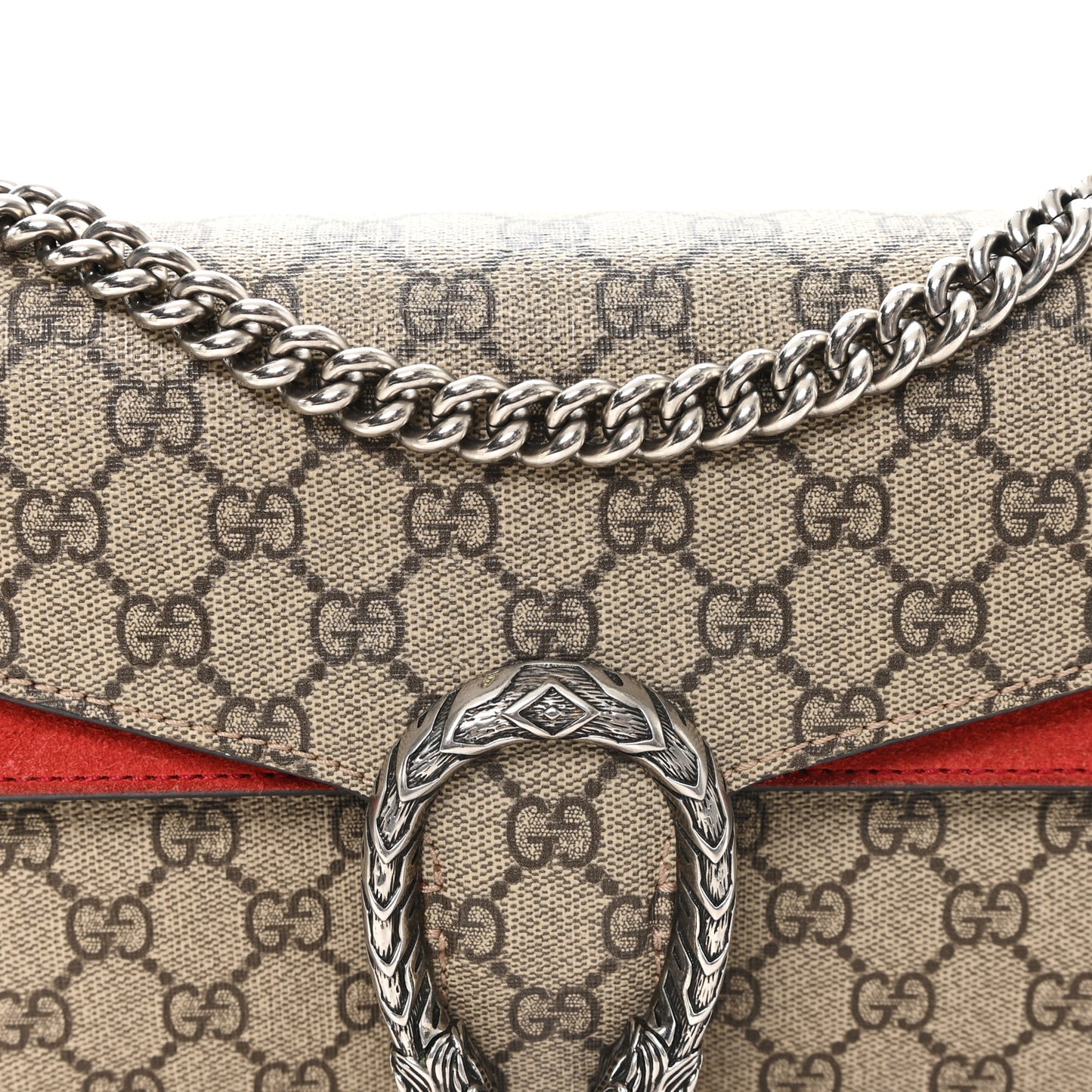 GG Supreme Monogram Small Dionysus Shoulder Bag Red