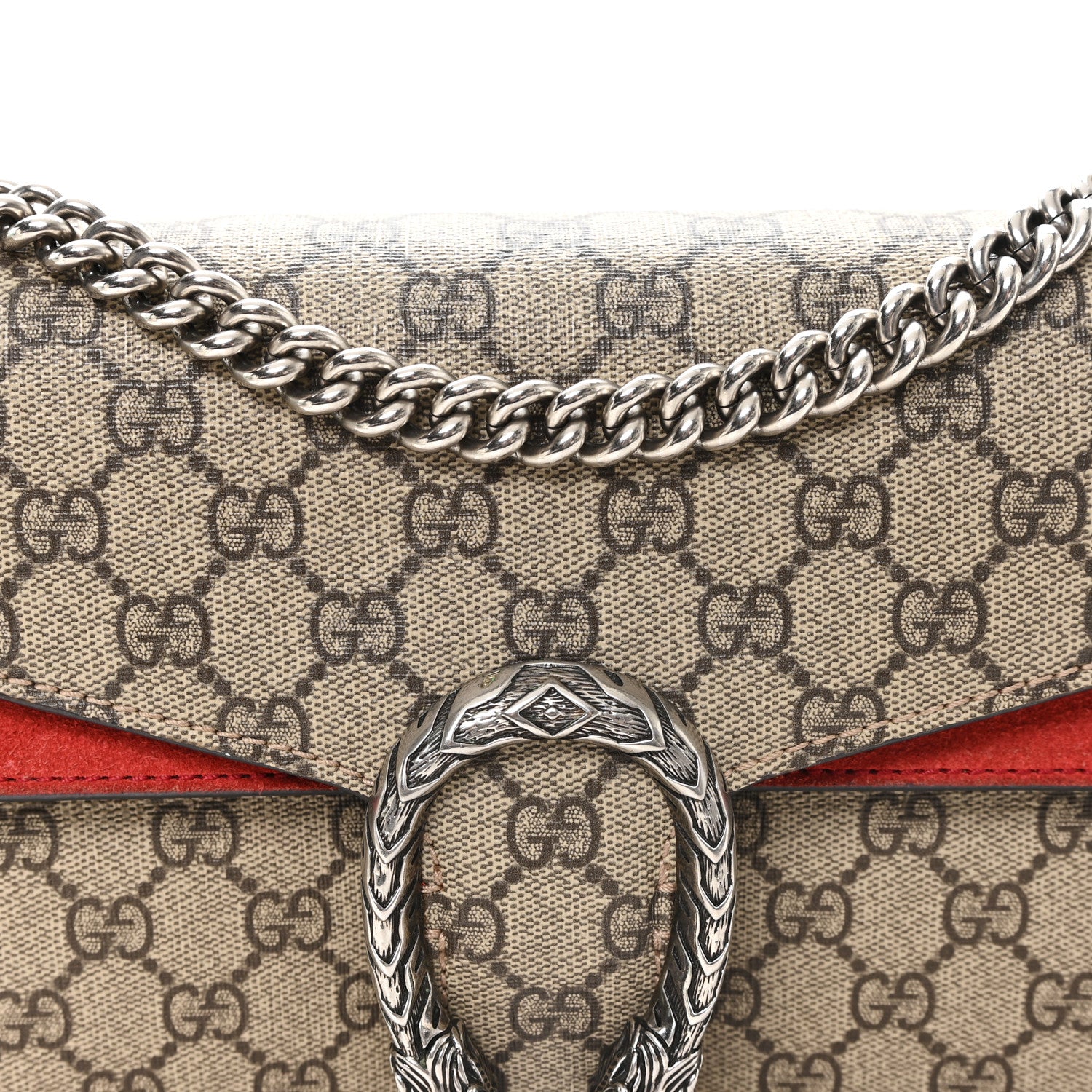 Gucci GG Supreme Monogram Small Dionysus Shoulder Bag Red 8 of 11