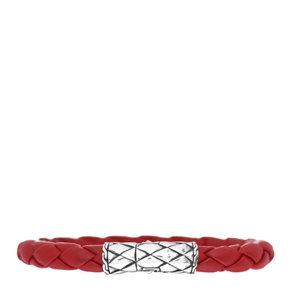 John Hardy Sterling Silver Leather Braided Kali Bracelet Red 1 of 3