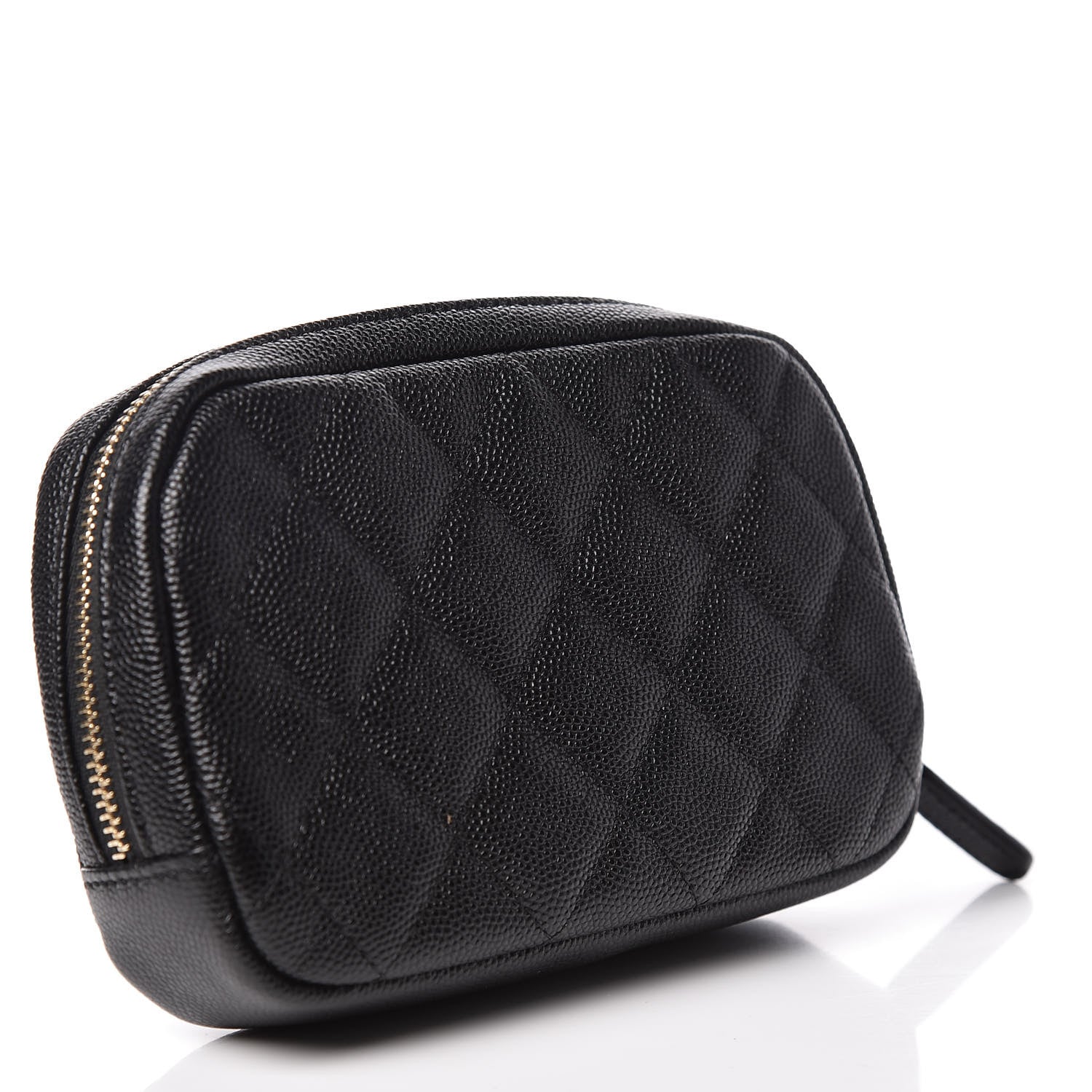 Chanel Caviar Quilted Small Curvy Pouch Cosmetic Case Black 3 of 8