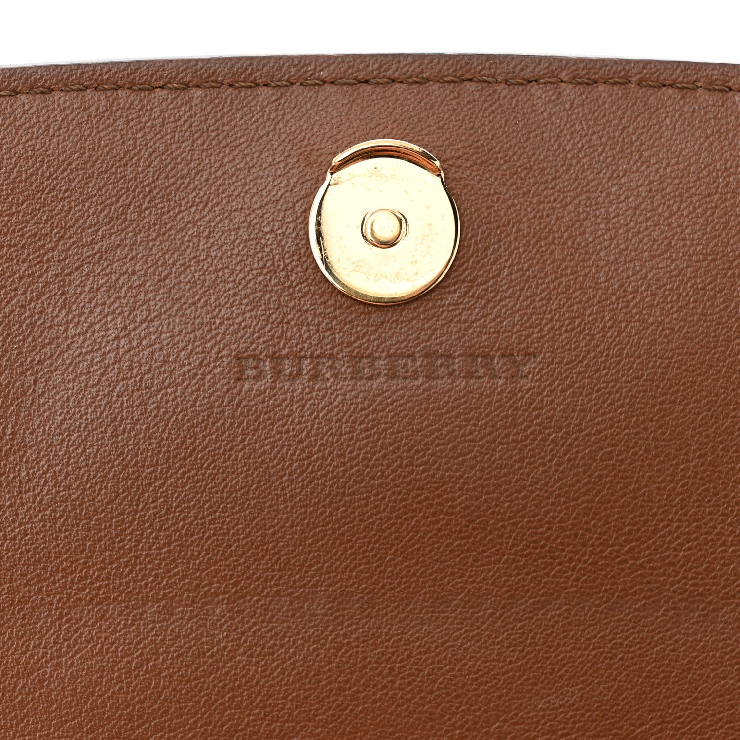 Burberry Calfskin Horseferry Check Henley Wallet On Chain Tan 8 of 15