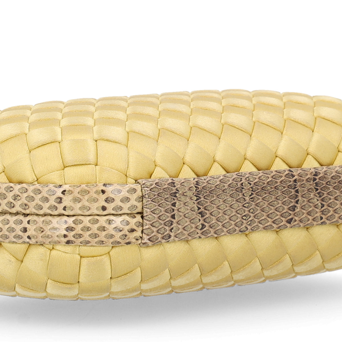 Satin Intreccio Impero Ayers Knot Clutch Banane