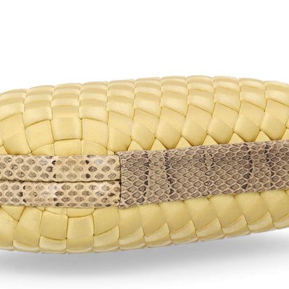 Bottega Veneta Satin Intreccio Impero Ayers Knot Clutch Banane 8 of 9