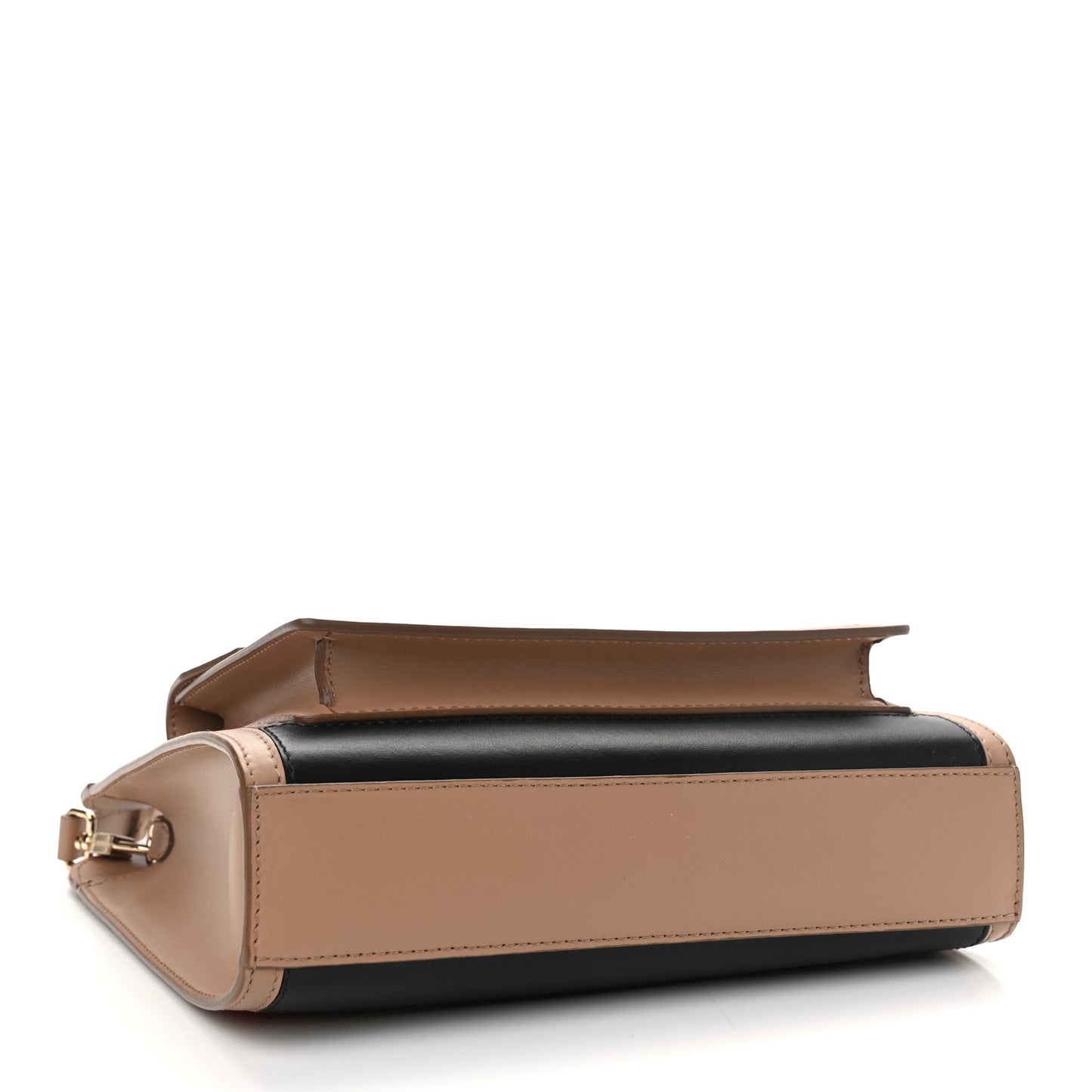 Smooth Calfskin Striped Mini Pocket Bag Camel