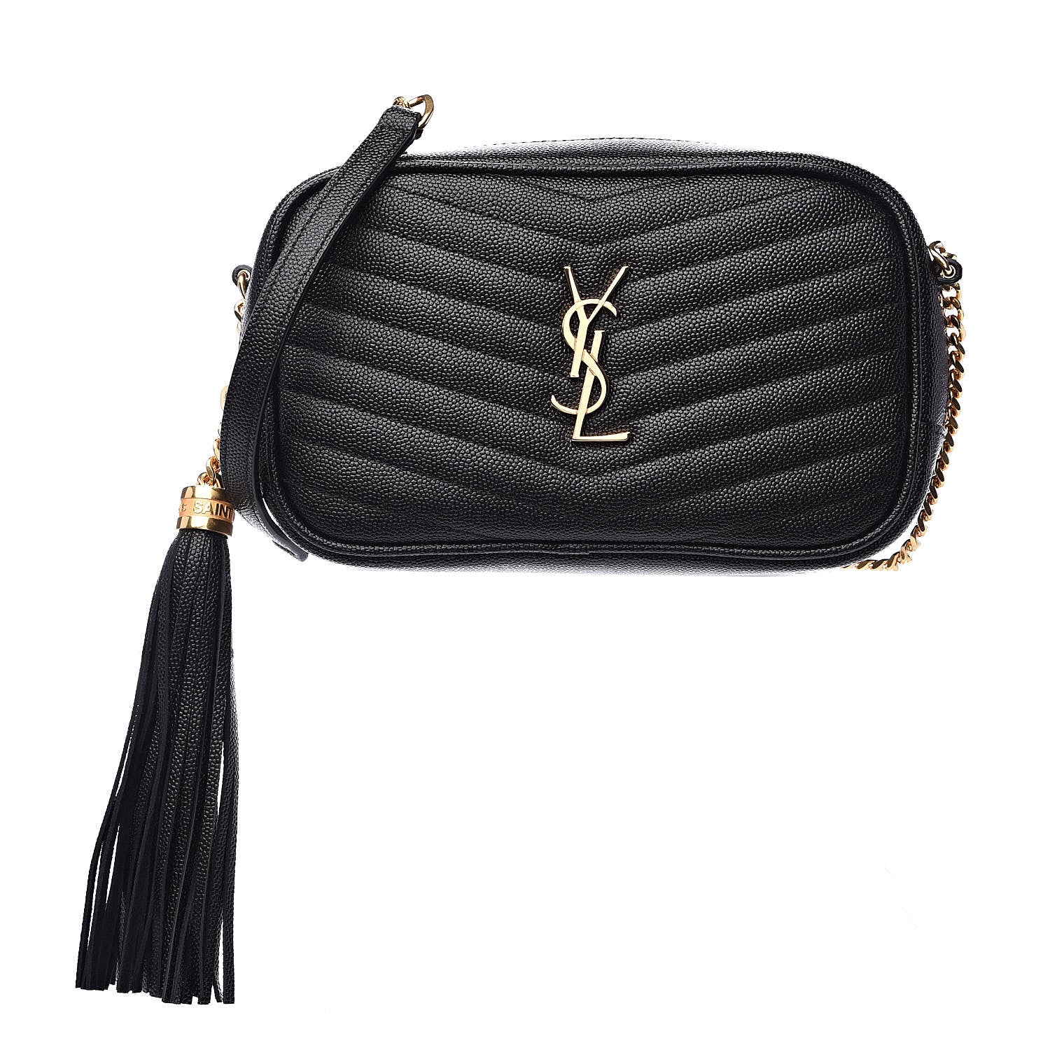 Saint Laurent Grain De Poudre Matelasse Monogram Mini Lou Camera Bag Black 1 of 10