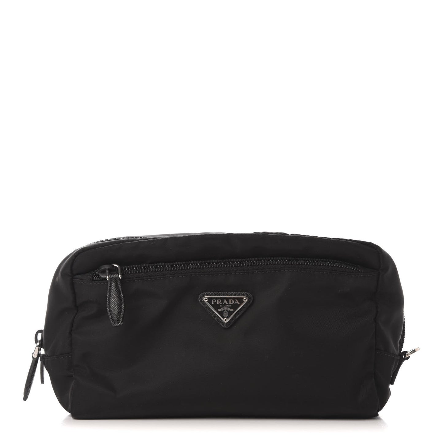 Nylon Tessuto Cosmetic Pouch Black