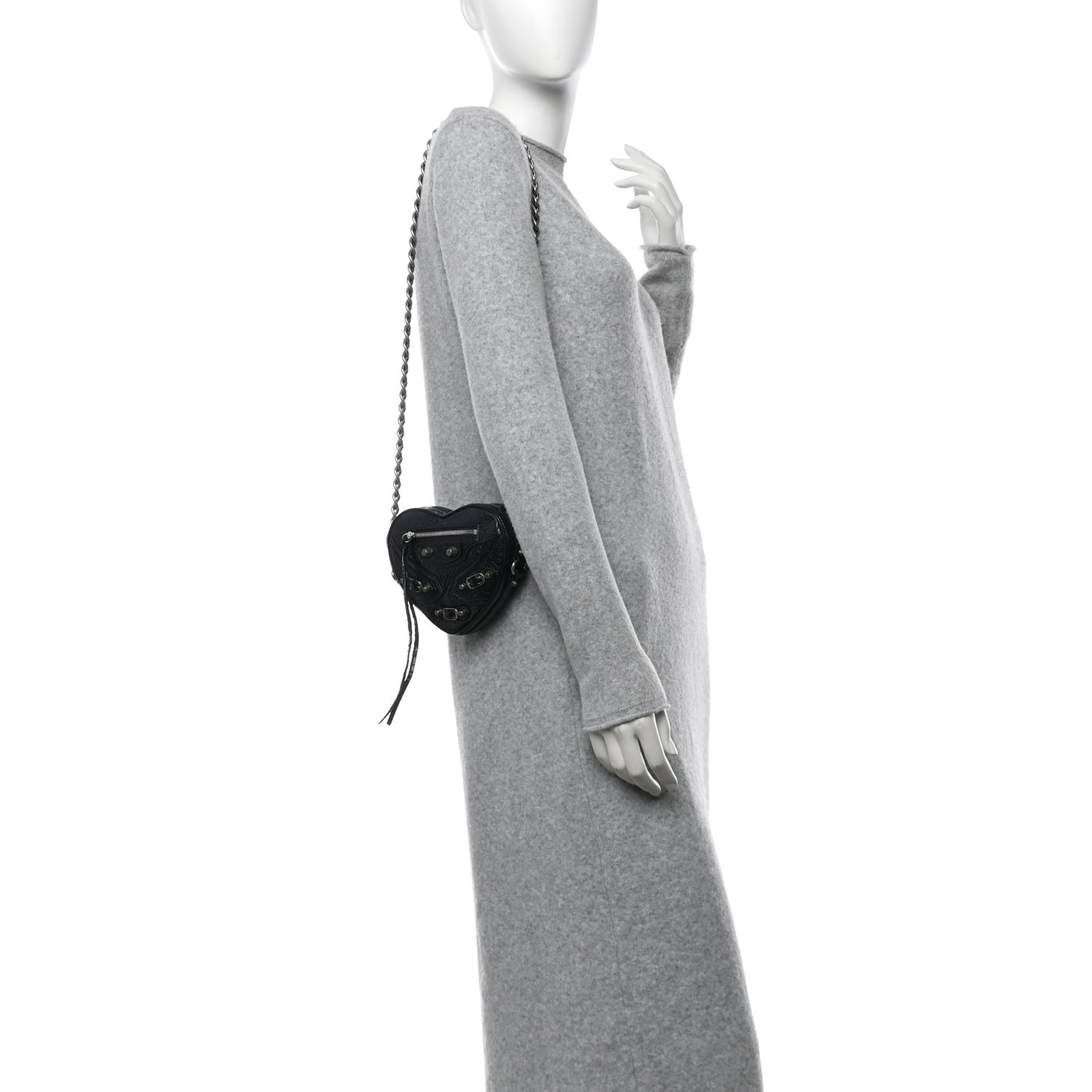 Agneau Arena Mini Le Cagole Heart Bag Black