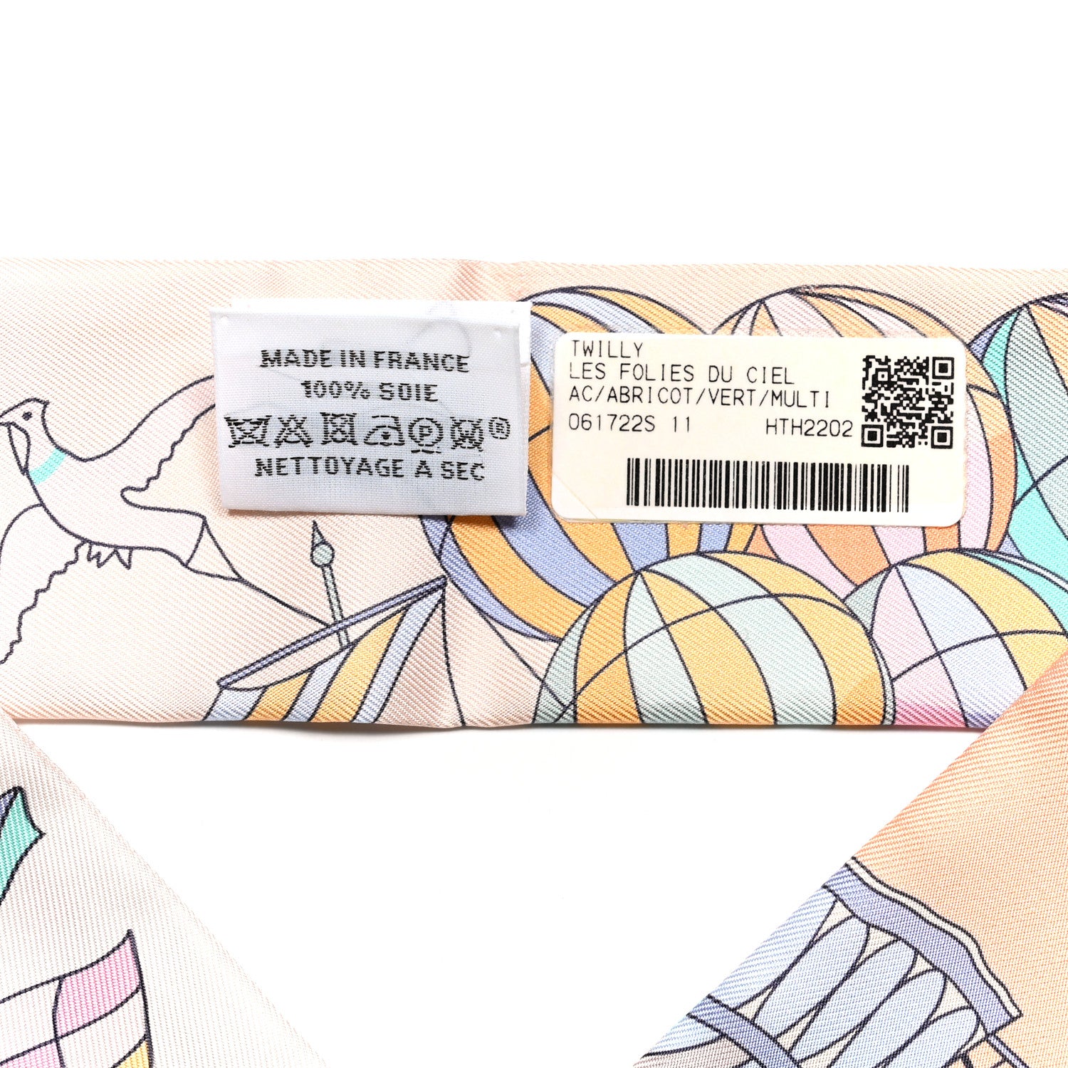 Hermes Silk Les Folies Du Ciel Twilly Abricot Vert Multicolor 4 of 4