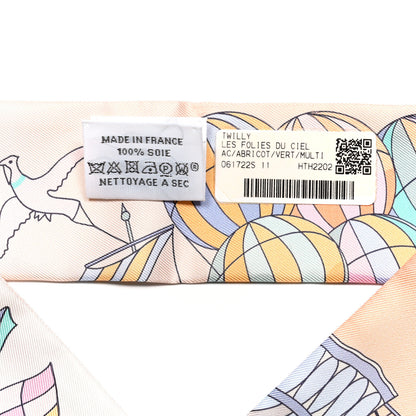 Hermes Silk Les Folies Du Ciel Twilly Abricot Vert Multicolor 4 of 4