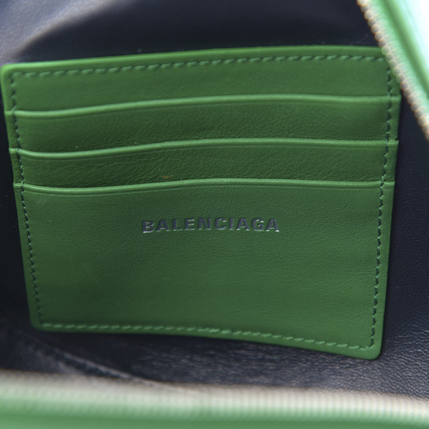 Balenciaga Shiny Day Calfskin M Triangle Pouch Vert Irlandais 6 of 11