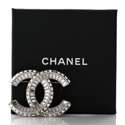 Chanel Baguette Crystal CC Brooch Silver 5 of 5