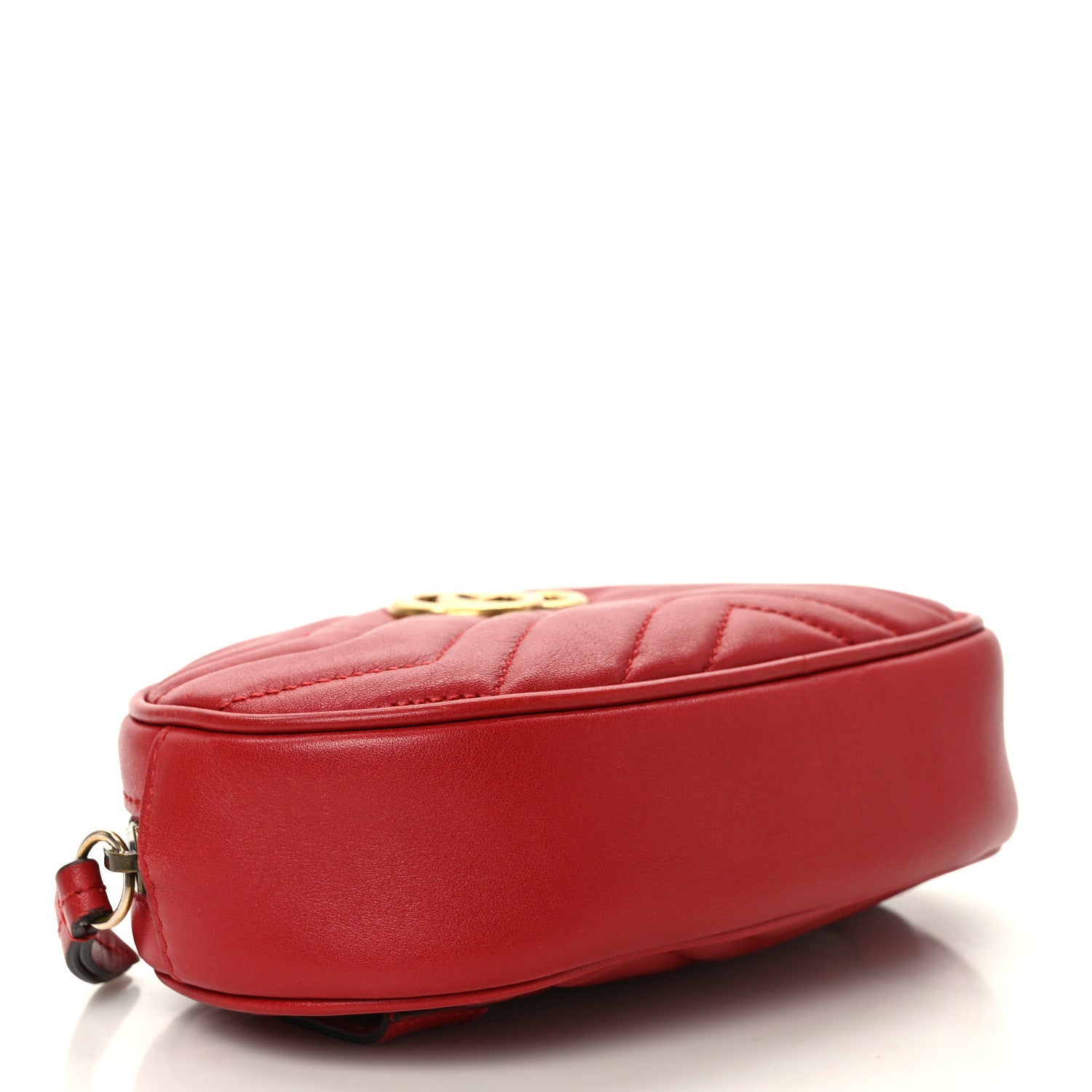 Gucci Calfskin Matelasse GG Marmont Belt Bag 85 34 Hibiscus Red 4 of 9