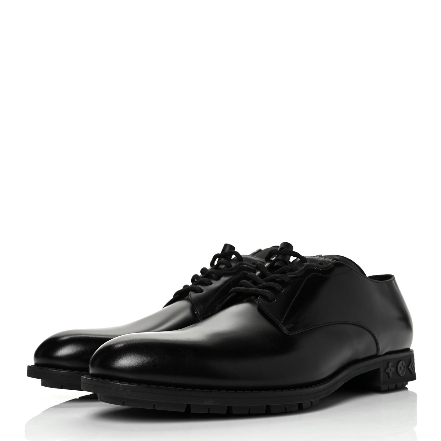 Calfskin Mens Formal Derby Shoes 9.5 Black