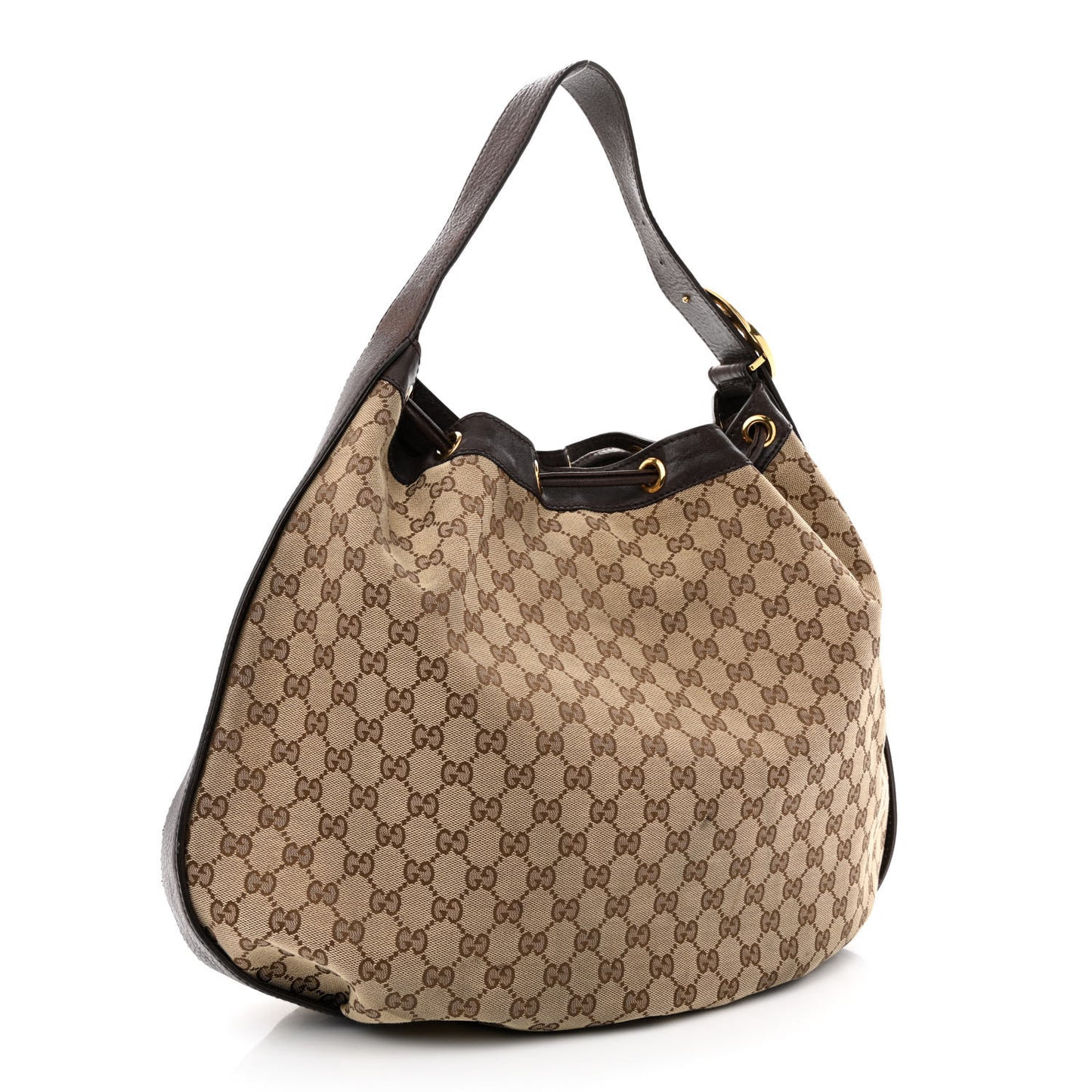 Monogram Medium Interlocking Icon Shoulder Bag Dark Brown