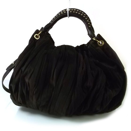 Suede Plisse Bag Moro