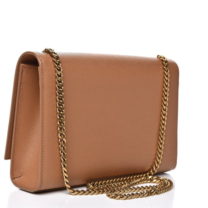 Saint Laurent Grain De Poudre Medium Monogram Kate Satchel Dark Beige 3 of 12