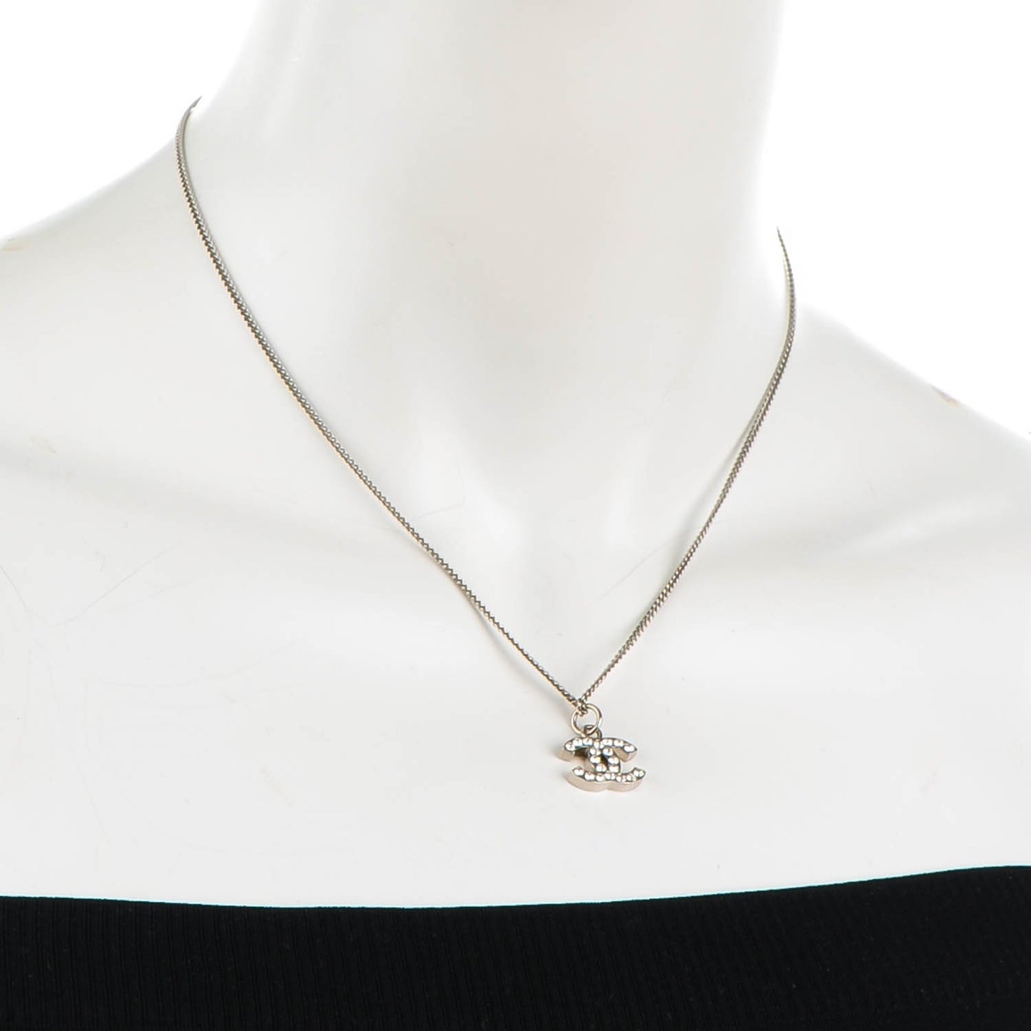 Crystal Timeless CC Necklace Silver