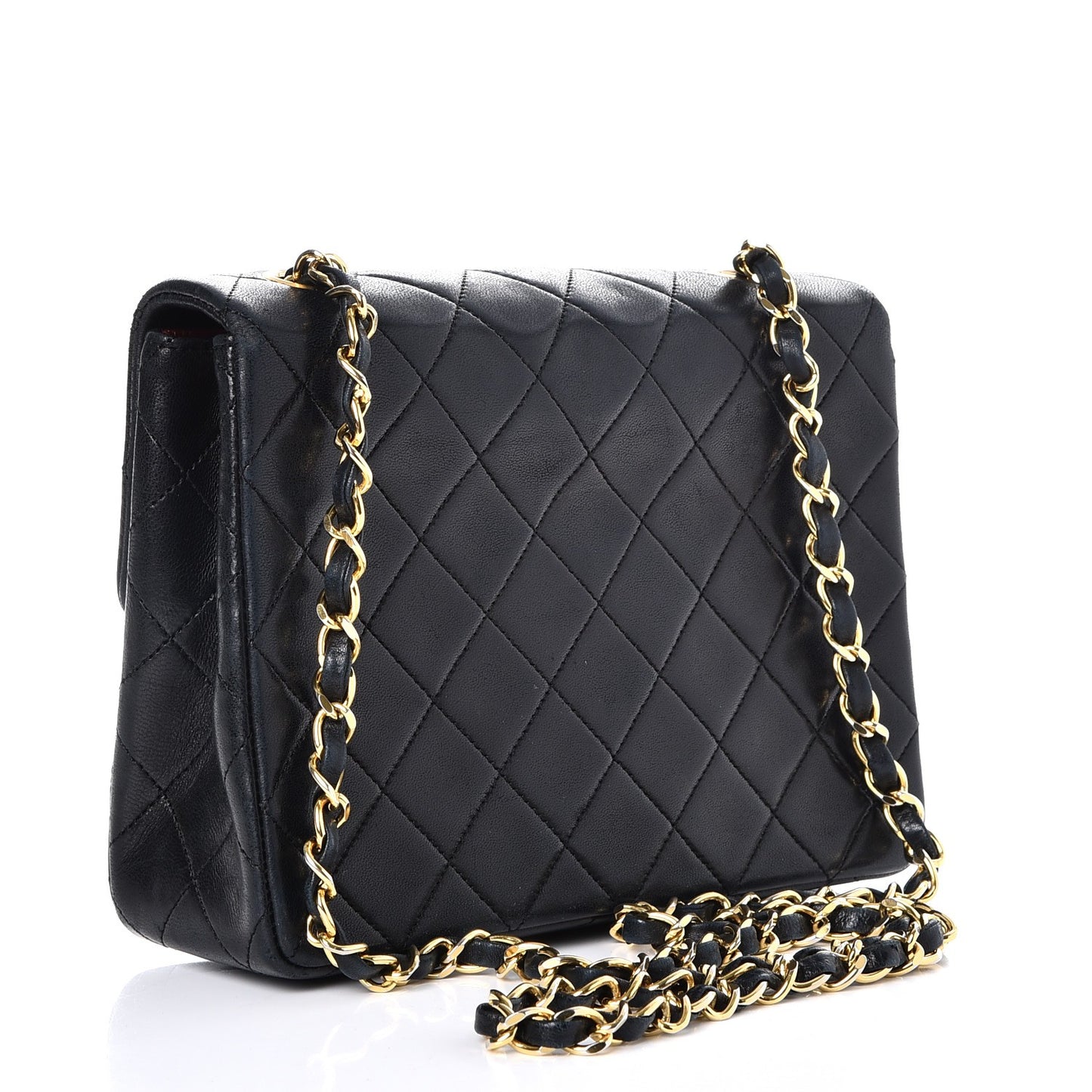 Lambskin Quilted Small Single Flap Black