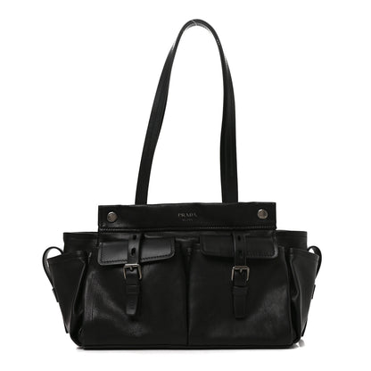 Prada Buffalo Medium Route Tote Bag Black 1 of 9