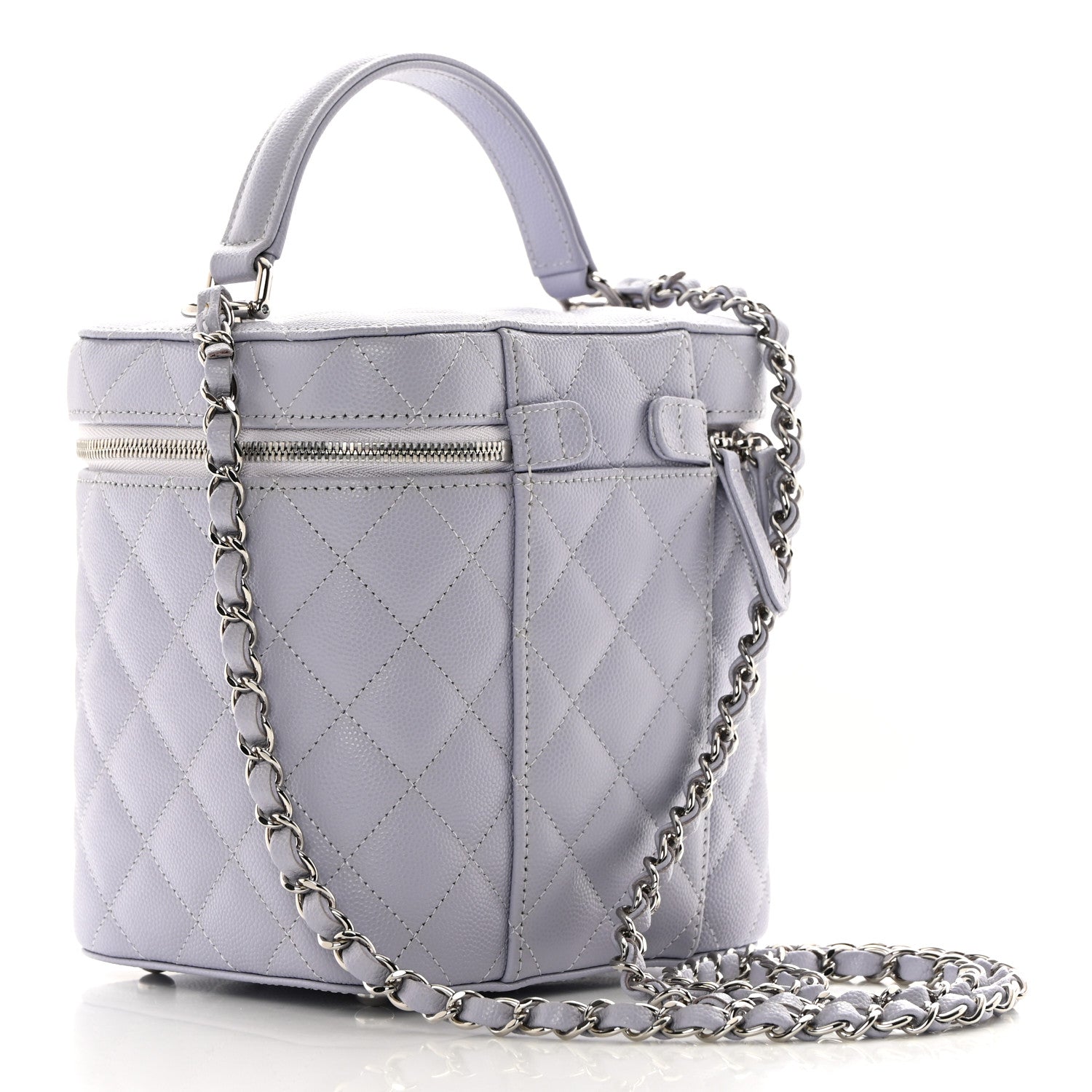 Chanel Caviar Quilted Small Top Handle Vanity Case With Chain Light Purple 3 of 12