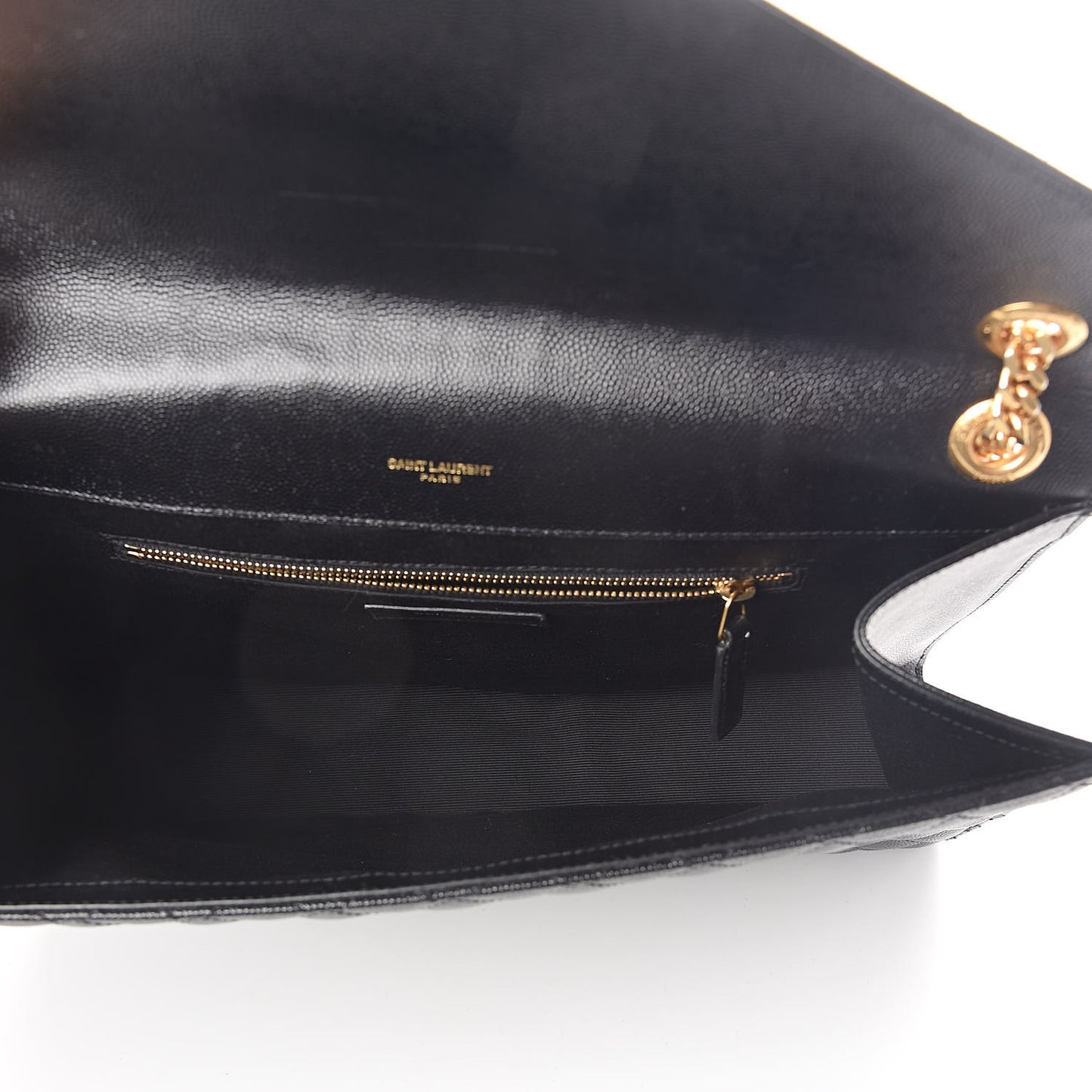 Grain De Poudre Textured Mixed Matelasse Large Triquilt Monogram Satchel Black