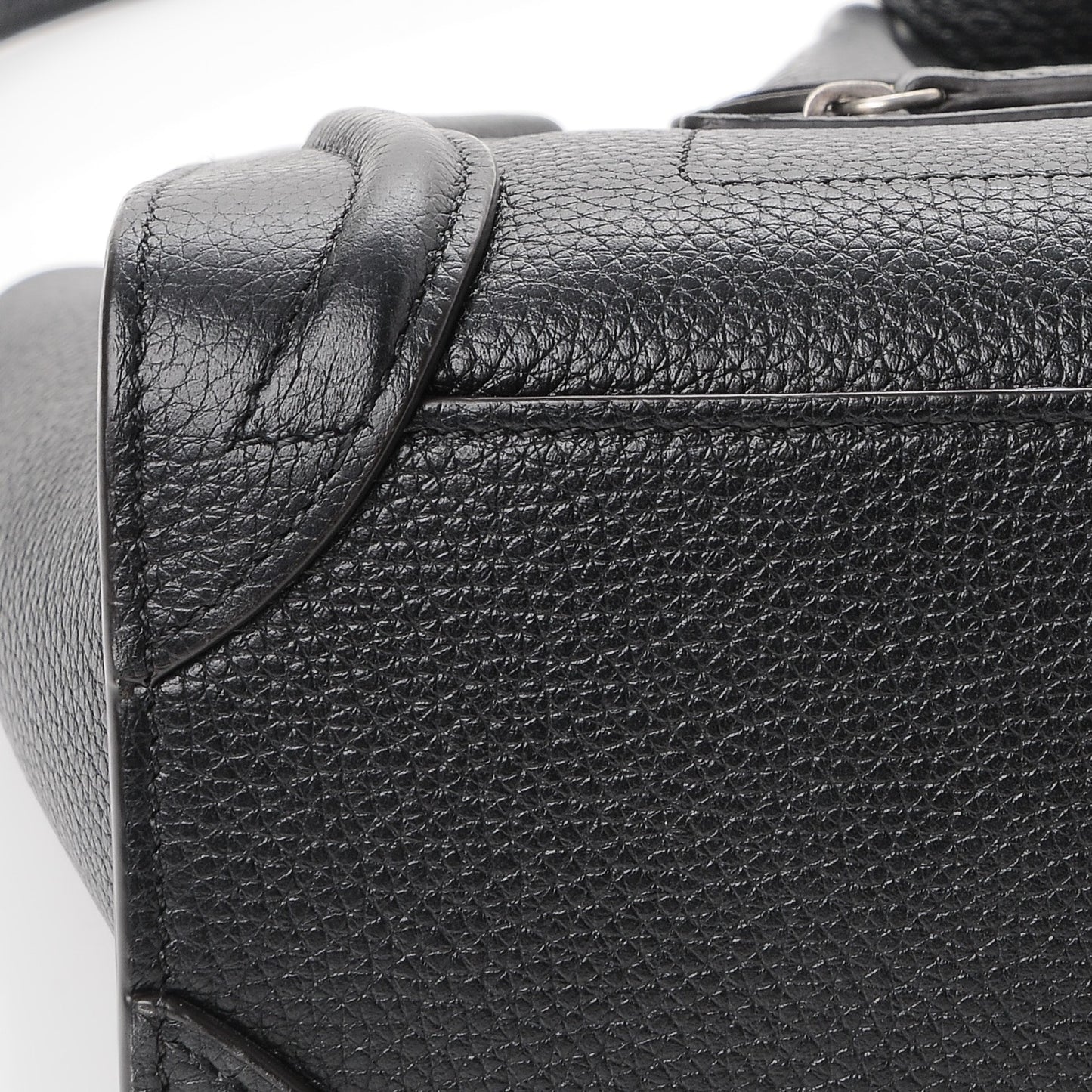 Drummed Calfskin Nano Luggage Black