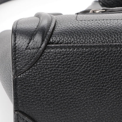 Celine Drummed Calfskin Nano Luggage Black 8 of 9