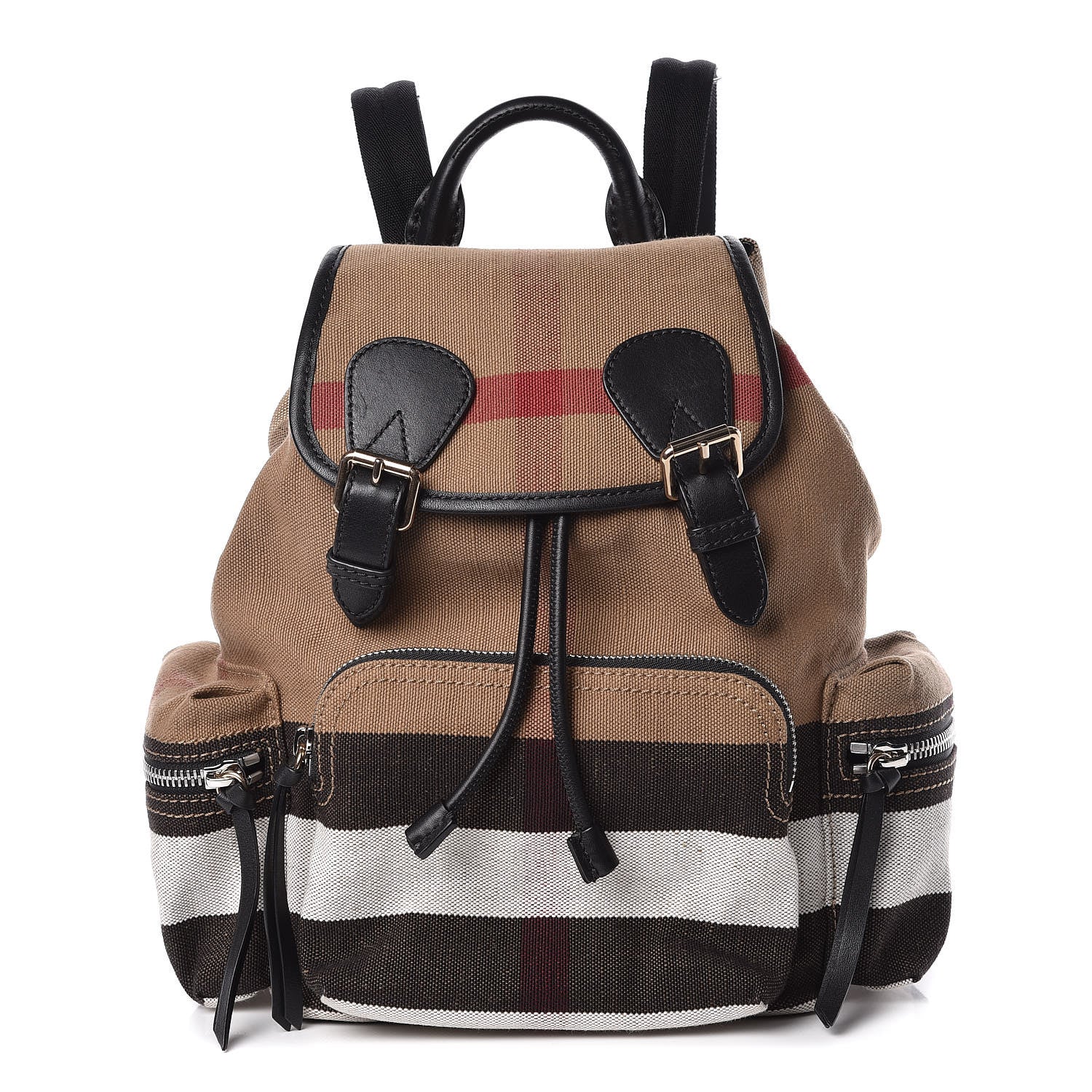 Burberry Canvas Mega Check Medium Rucksack Backpack Black 1 of 8