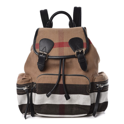 Burberry Canvas Mega Check Medium Rucksack Backpack Black 1 of 8