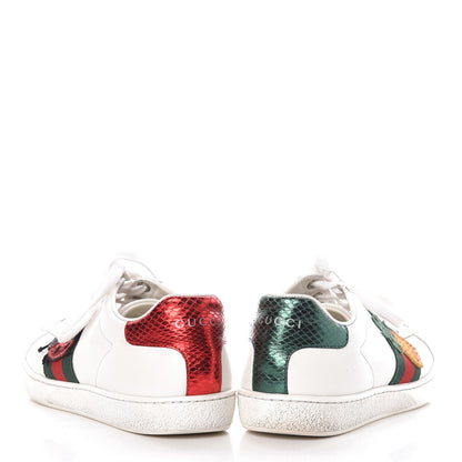 Gucci Calfskin Ayers Web Pineapple Ladybug Embroidered Womens Ace Sneakers 37 White 15 of 16