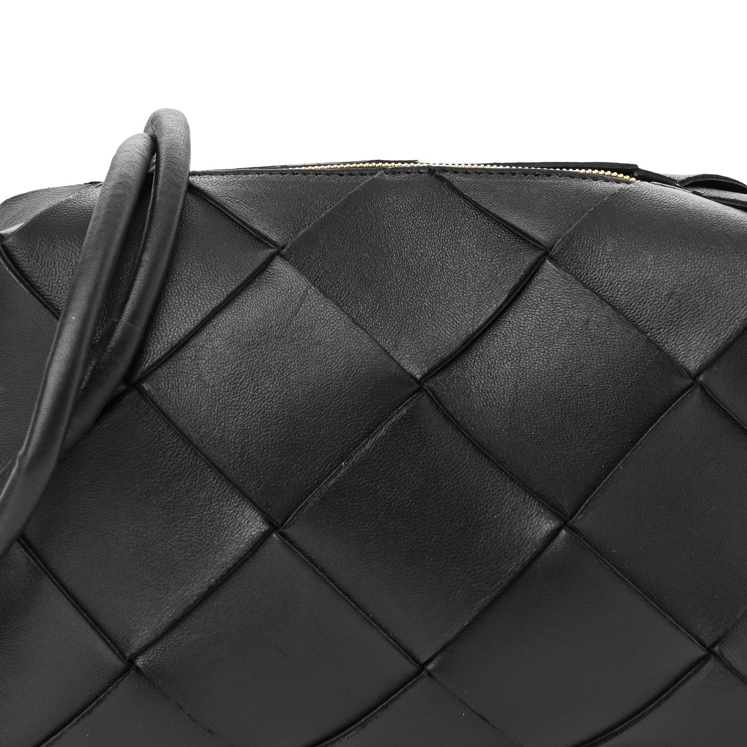 Bottega Veneta Lambskin Maxi Intrecciato Small Cassette Camera Bag Black 7 of 9