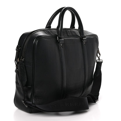 Burberry Heritage Grain Check Embossed Briefcase Black 3 of 10