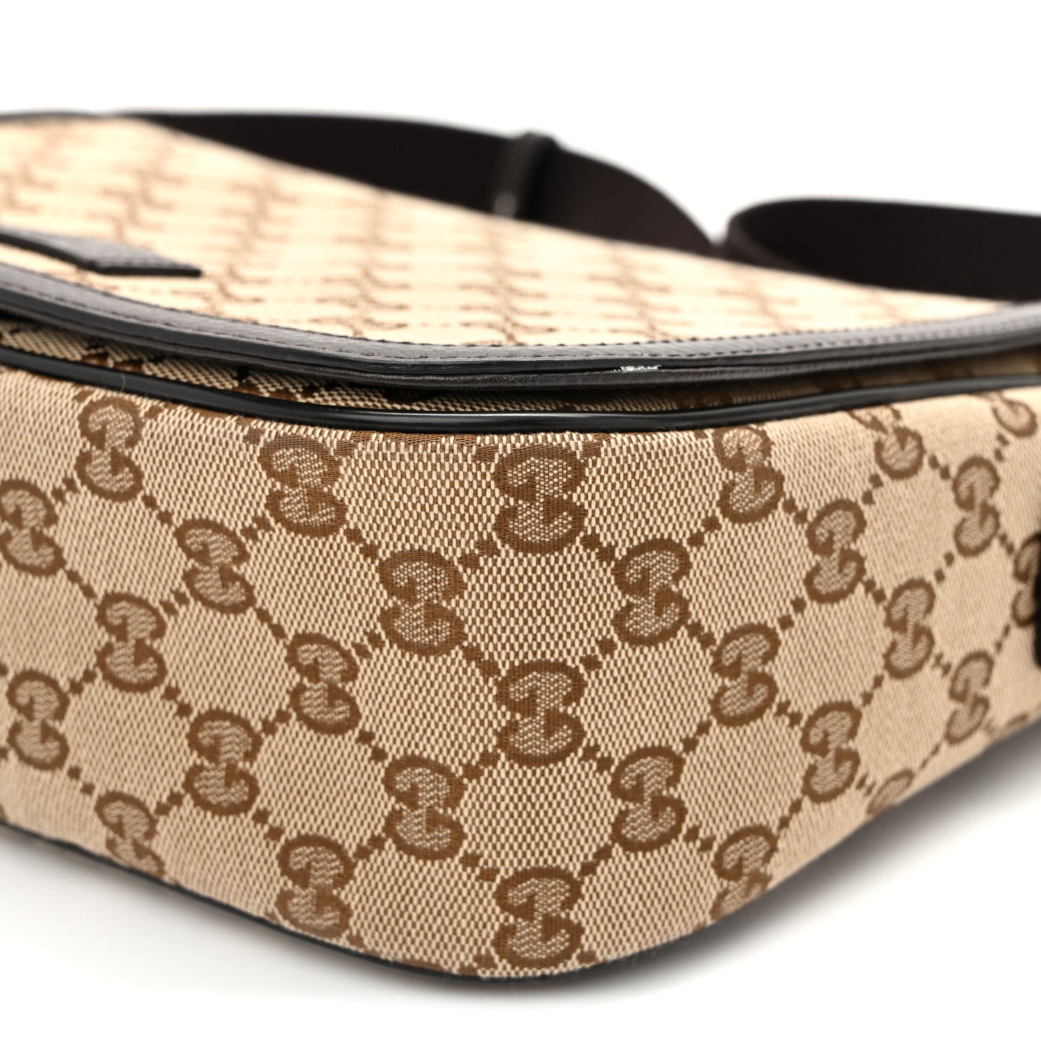 Gucci Monogram Flap Messenger Bag Beige Dark Brown Beige Dark Brown 10 of 11