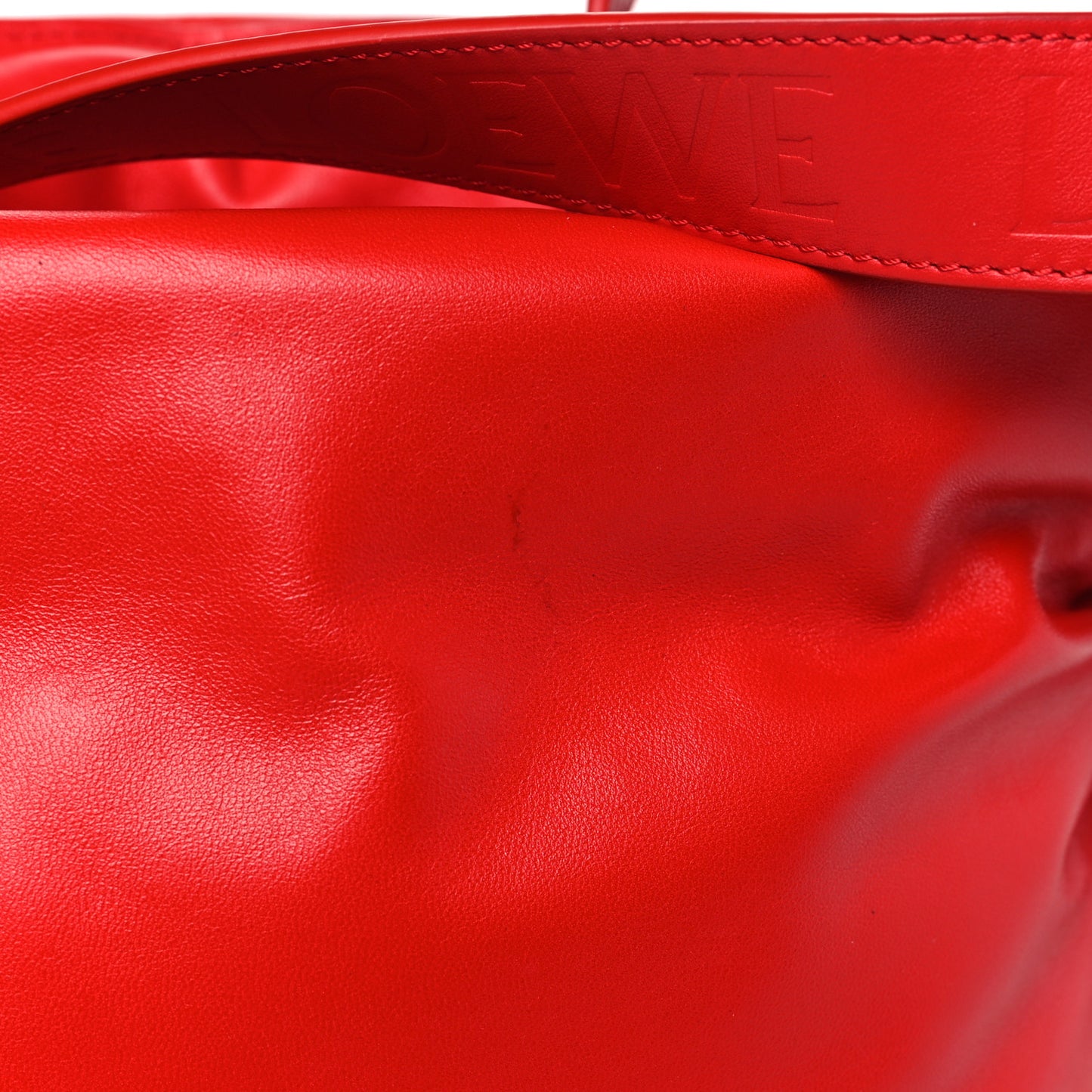 Shiny Nappa Lambskin Puffer Flamenco Knot Clutch Lipstick Red