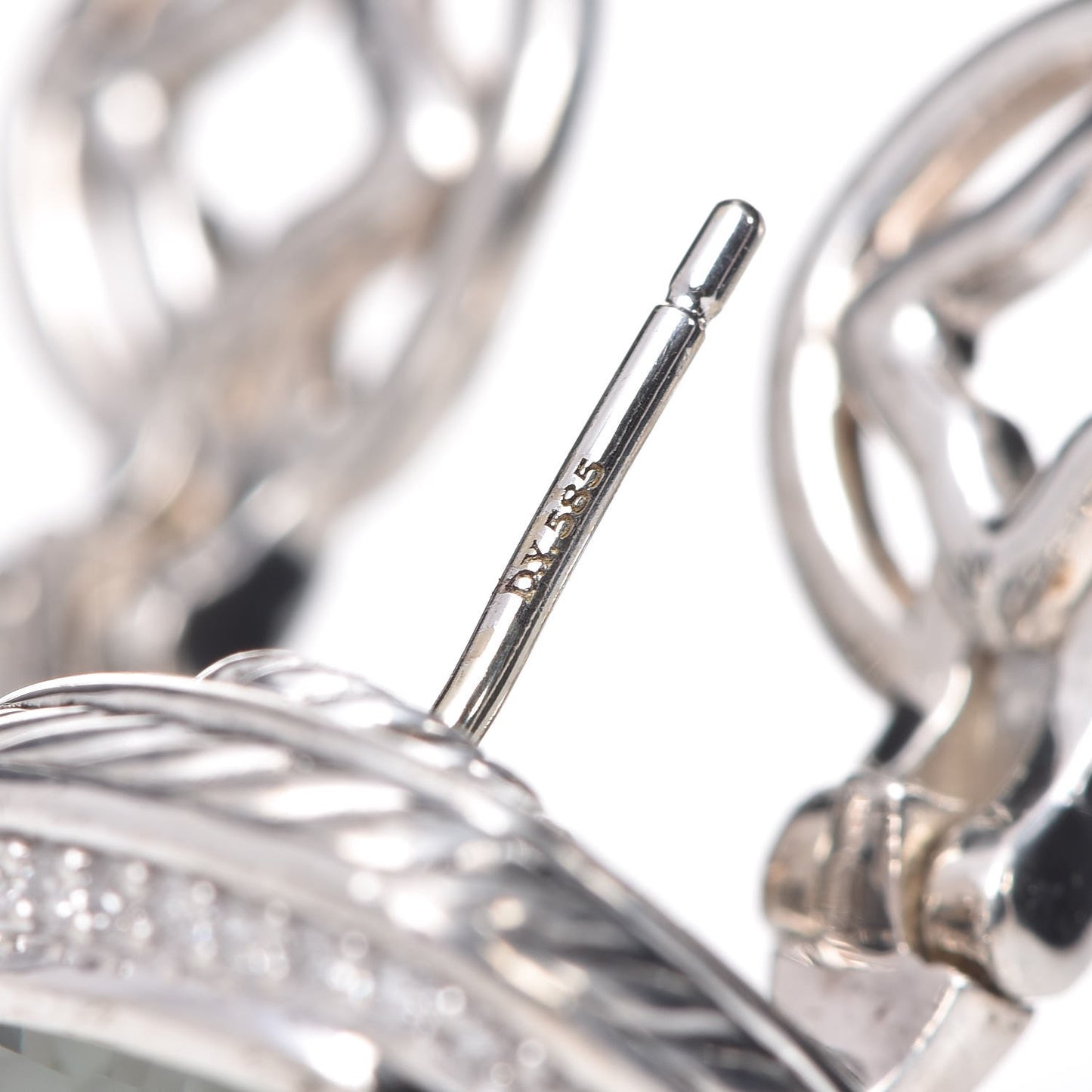 Sterling Silver Diamond Prasiolite 11mm Albion Earrings