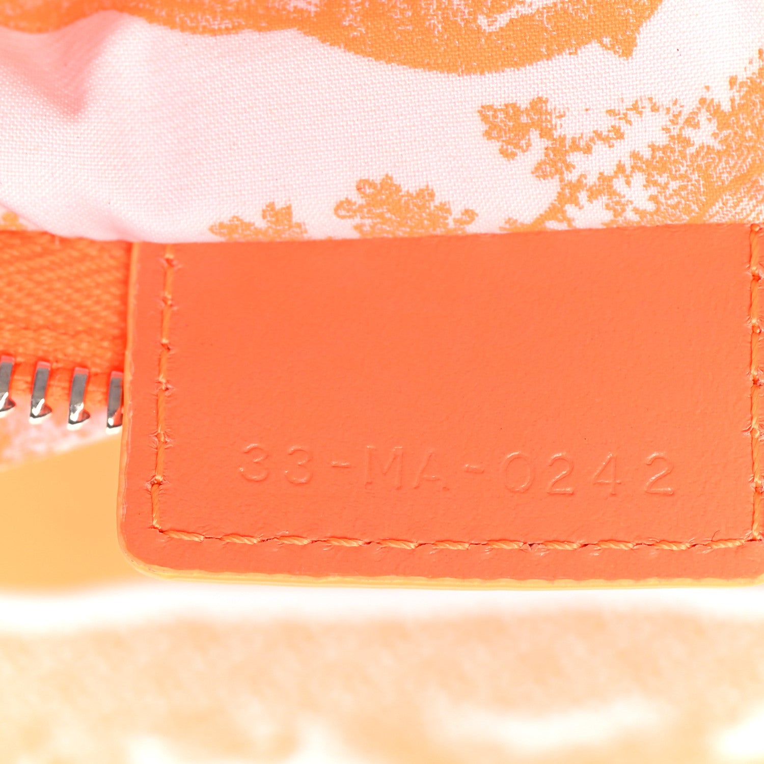 Christian Dior CHRISTIAN DIOR Embroidered Toile De Jouy Diortravel Zipped Pouch Orange 7 of 11